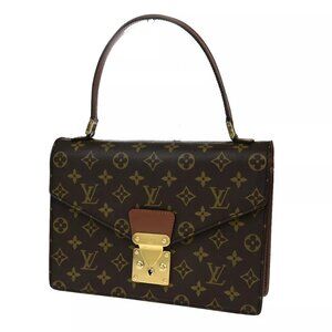LOUIS VUITTON Concorde Hand Bag Monogram Leather Brown France